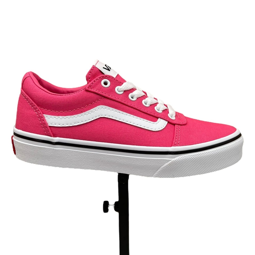Vans Ward Youth Girls Canvas Skateboard Sneaker Size 2 Pink-White Low Top Shoes‎